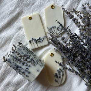 Botanical Lavender Set,Handmade Candle and Sachets,Lavender Candle and 3 Sachets Set,Soothing Lavender Set,Botanical Candle Floral Sachets