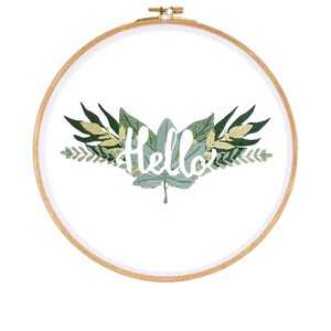 Best Embroidery Designs Hello Leaves scheme instant download /PDF/Embroidery Patterns/Download/pattern/hand embroidery/present