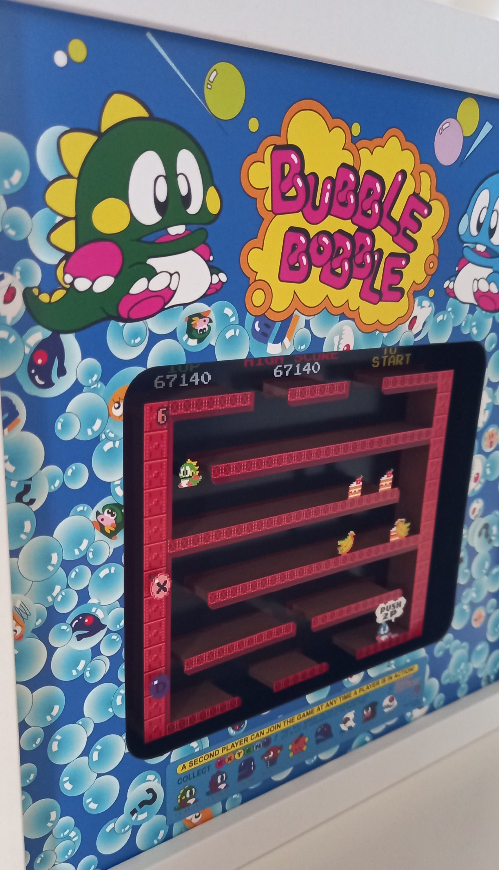 Bubble Bobble Arcade Shadow Box Diorama - Handcrafted Retro Gaming Art ...