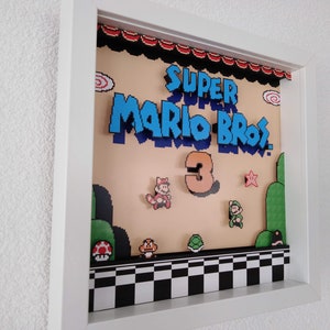 Super Mario Bros. 3 Nintendo SNES Shadow Box Diorama: uniek retro-gamingdecor voor gamers en verzamelaars