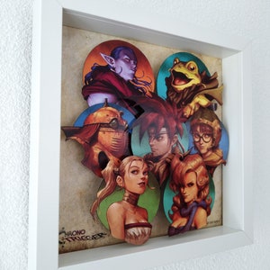 Chrono Trigger Character Portraits SNES Shadow Box Diorama - Handcrafted Retro Gaming Art, Perfect Gift for RPG Fans