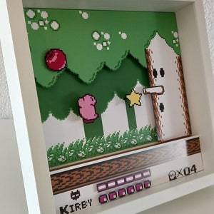 Kirby's Dream Land DX - Whispy Woods Shadow Box Diorama Game Boy Color - Handcrafted Retro Gaming Art, Unique Gift for Gamers and Collectors