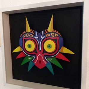 The Legend of Zelda: Majora&#39;s Mask Nintendo 64 Shadow Box Diorama - Handcrafted Retro Gaming Art, Unique Gift for Gamers and Collectors