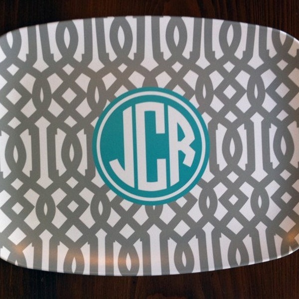 Personalized Melamine Trellis Platter
