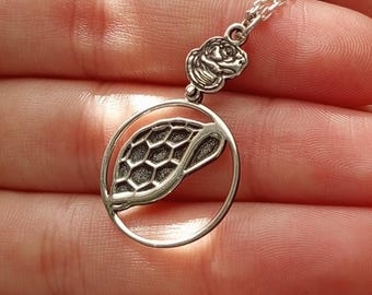 Zilveren schildpadketting met schildpadkopbedel
