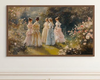 FRAME TV The Ladies Garden Party Print | Digital Wall Art, Victorian Art Prints, Retro Vintage Art Print, Oil Painting Print, Samsung TV
