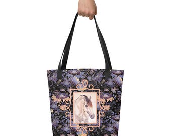 Horse Tote - Buckskin horse all over print handbag