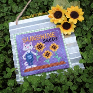 Sunshine Seeds Crop of Characters Cross Stitch PDF Pattern image 1