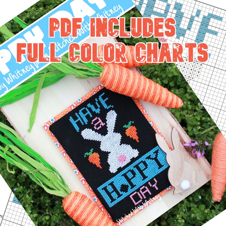 Hoppy Day Cross Stitch PDF Pattern image 4