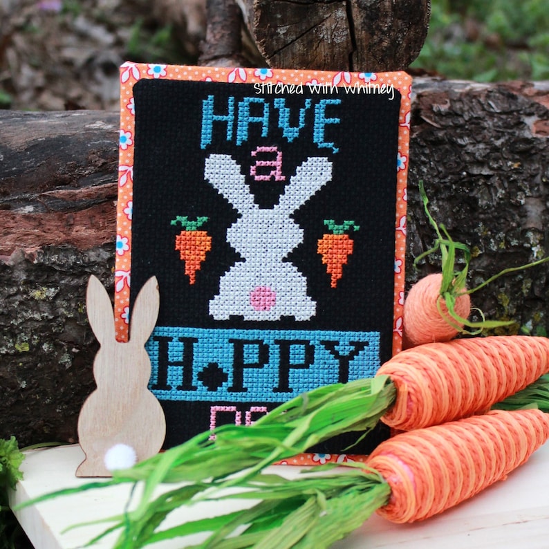 Hoppy Day Cross Stitch PDF Pattern image 1