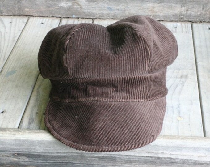 Chocolate Brown Corduroy Newsboy Hat Etsy