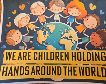 We are Children Holding Hands Around the World Flipchart