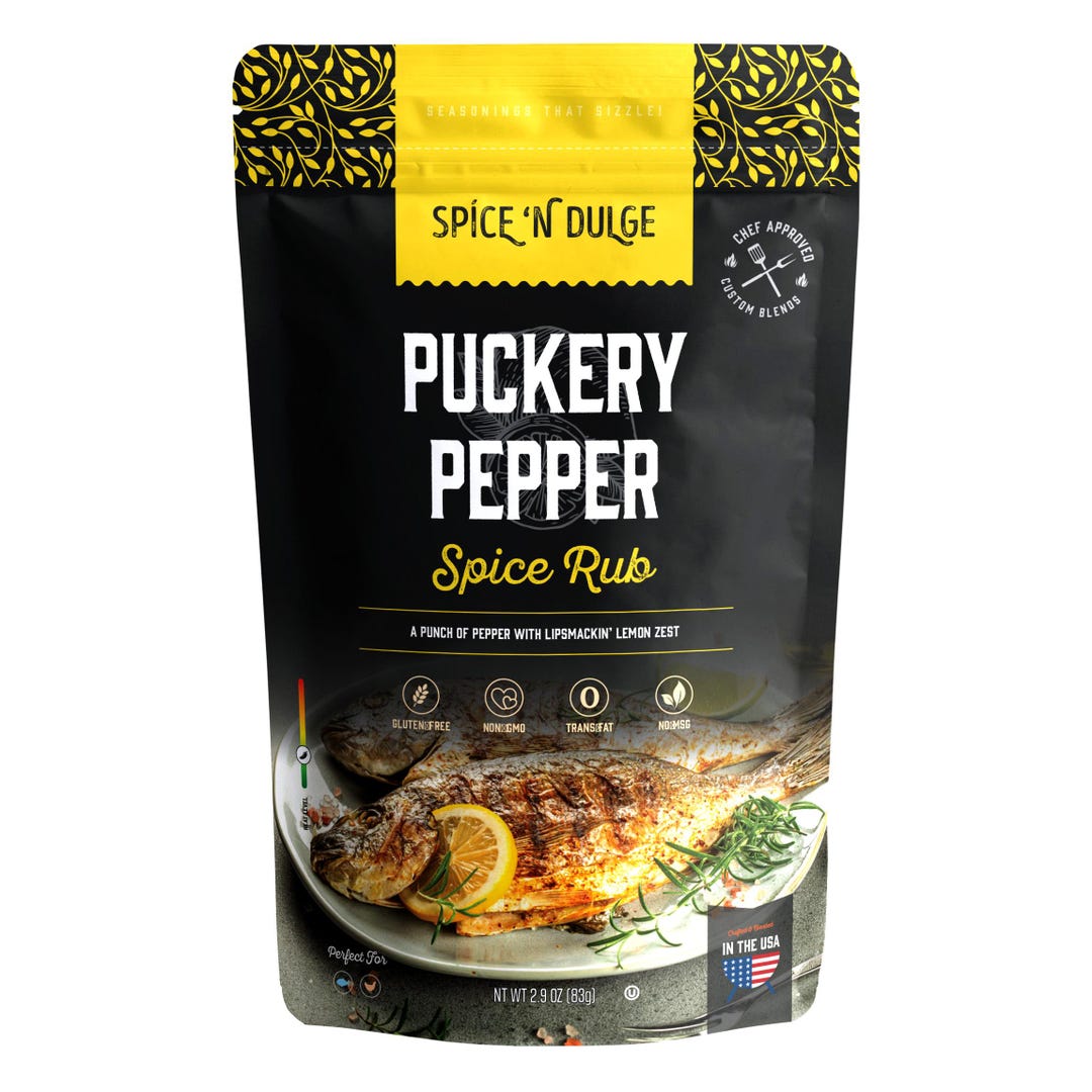 Puckery Pepper Lemon Pepper Seasoning, Zesty Citrus & Black Pepper Rub ...