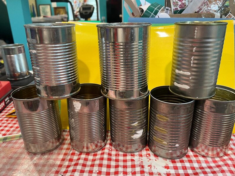 tin food cans for upcycling, regular size image 1