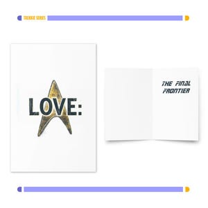Cartão de casamento e aniversário de Star Trek - "Amor: A Fronteira Final"