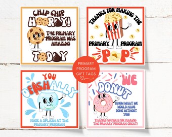 Primary Program Gift Tags, LDS Primary Thank You Tags,  Printable Digital Download, Teacher Appreciation and Kids Gifts