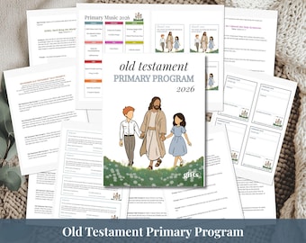 LDS Primary Program Template Editable Script, 2026 Sacrament Meeting Program, Invitations, Thank You Tags, Comment Cards