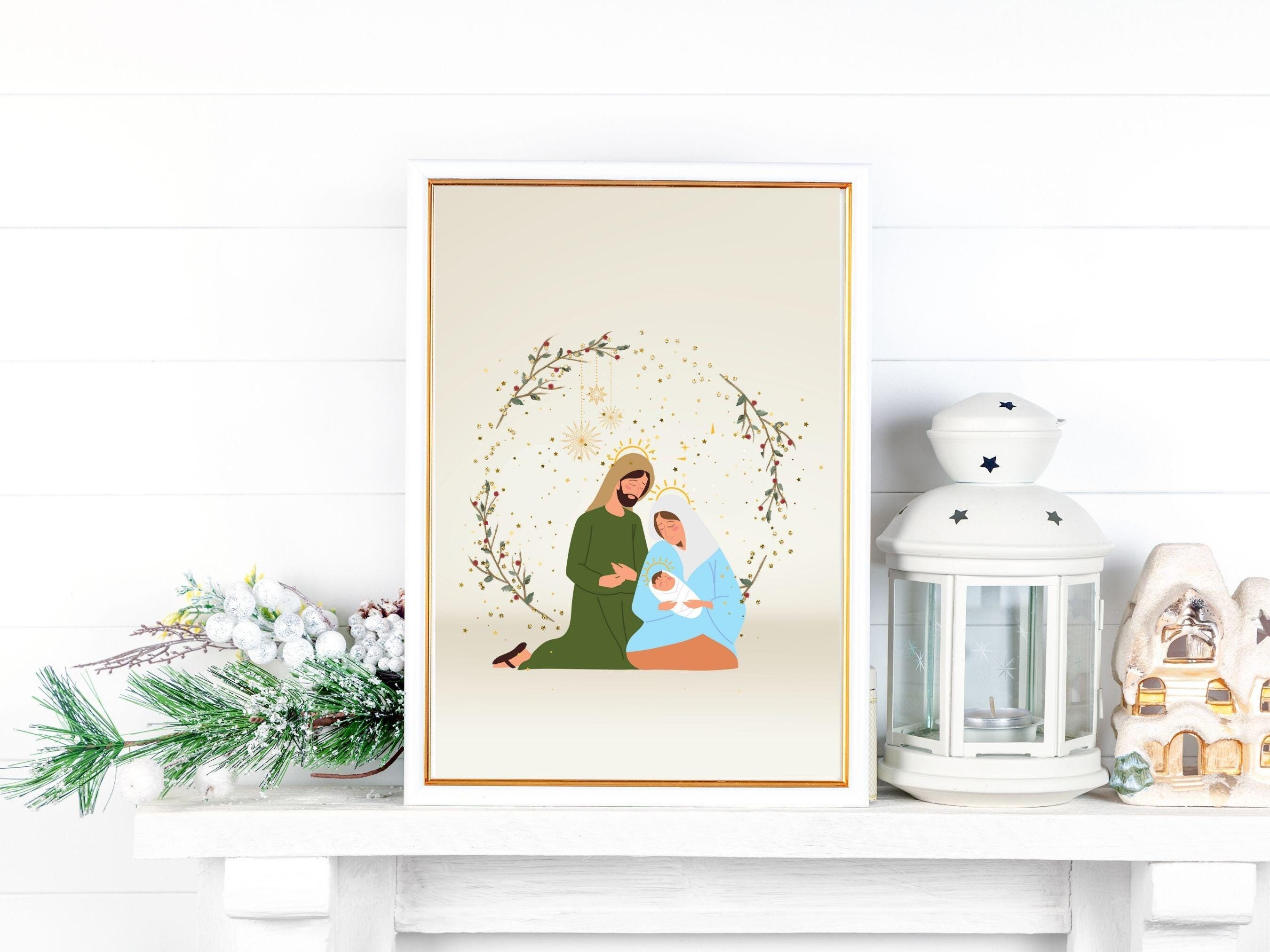Holy Family Printable Art Nativity Printable Art Christmas Decor ...