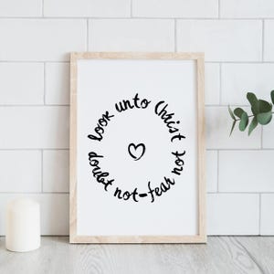 Look Unto Christ | LDS Youth Theme 2025 Poster | Look Unto Me In Every Thought | Doctrine and Covenants Scripture 2025 | Young Women YW YM