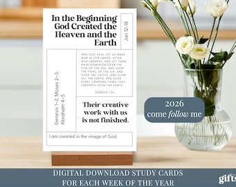 Come Follow Me 2026 Schriftkaarten Oude Testament, studiegids Church of Jesus Christ, jeugdwerk, ZHV cadeau, zondagsschool en jeugd