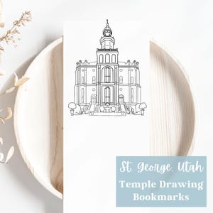 St George Temple Line Art Printable Digital Download, LDS Baptism & Wedding Gift St George Utah Temple, YW Coloring or Watercolor Activity