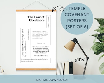 Temple Covenants Art Print, LDS Digital Download, Temple Gift, Missionary Wall Decor, Minimalist, Inspirational Home Art Temple Wedding Gift