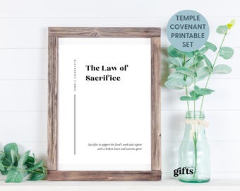 Temple Covenants Art Print, LDS Digital Download, Temple Gift, Missionary Wall Decor, Minimalist, Inspirational Home Art Temple Wedding Gift