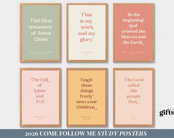 Come Follow Me 2026 Old Testament Scripture Posters Study Guide Church Of Jesus Christ, Primary Relief Society Gift, Sunday School and Youth