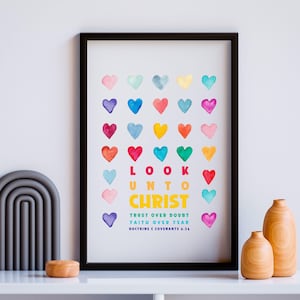 Look Unto Christ | LDS Youth Theme 2025 Poster | Look Unto Me In Every Thought | Doctrine and Covenants Scripture 2025 | Young Women YW YM