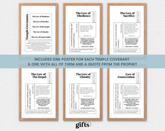 Temple Covenants Art Print, LDS Digital Download, Temple Gift, Missionary Wall Decor, Minimalist, Inspirational Home Art Temple Wedding Gift