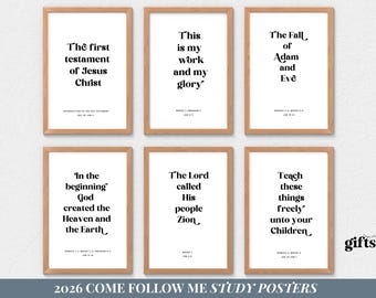 Come Follow Me 2026 Old Testament Scripture Posters Study Guide Church Of Jesus Christ, Primary Relief Society Gift, Sunday School and Youth