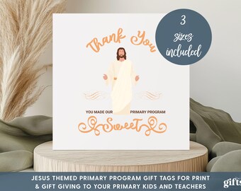 Primary Program Thank You Gift Tags, LDS Primary Church Program Easy Tags,  Printable Digital Download, Teacher Appreciation and Kids Gifts