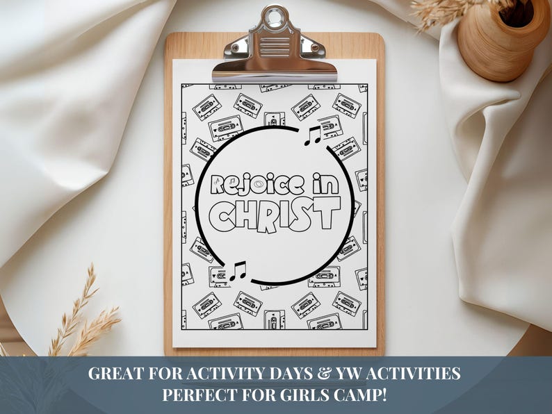 Music Craft Notes Color LDS Youth Theme 2027 Coloring Pages Rejoice in Christ | Philippians 4:4 ...