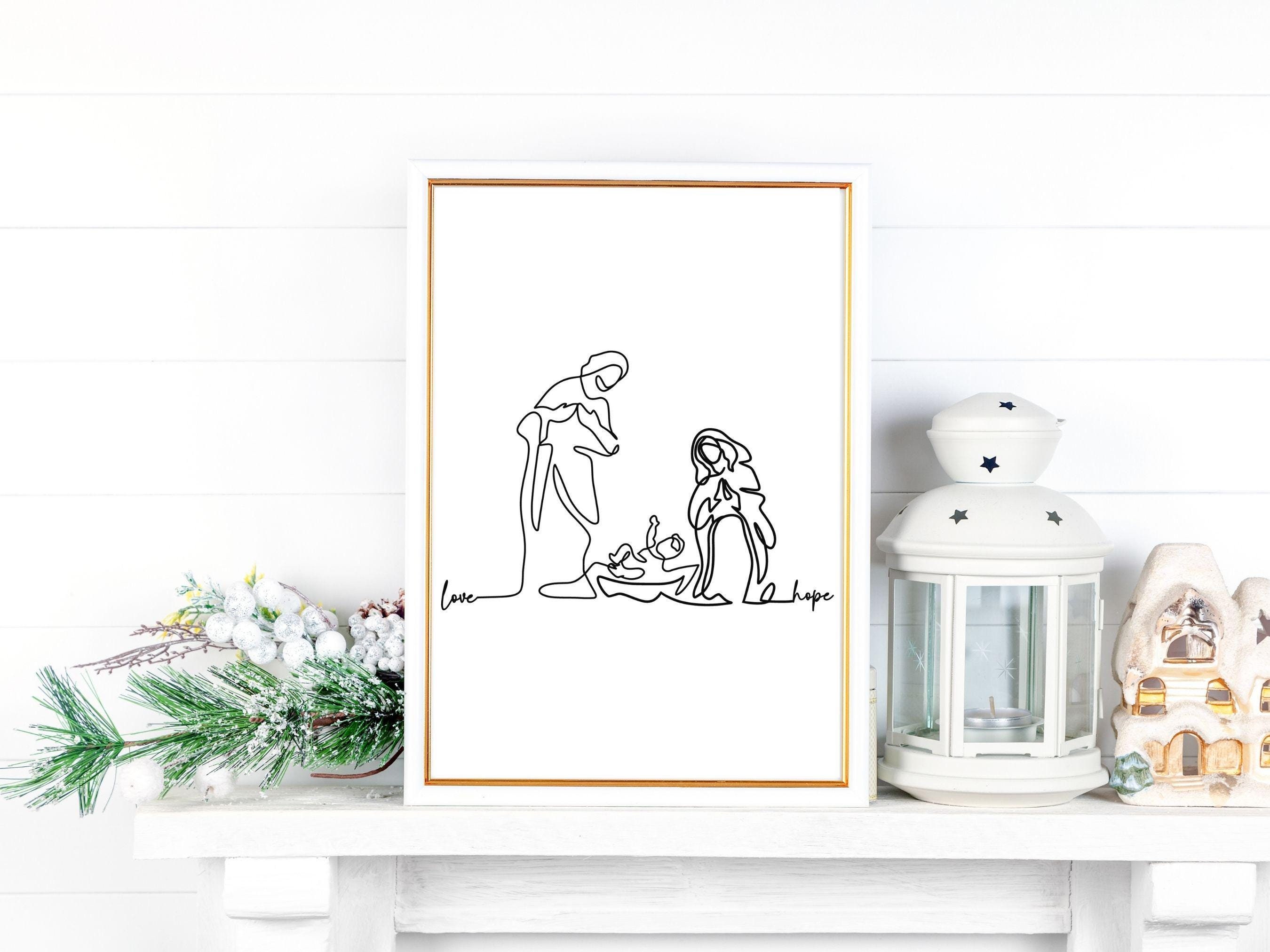 Holy Family Printable Art Nativity Printable Art Christmas Decor ...