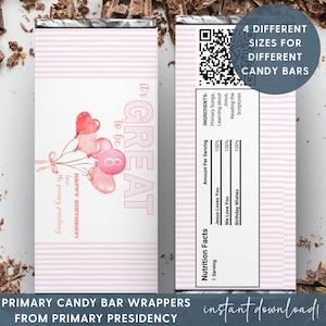 LDS Primary Birthday Gifts, Candy Bar Wrapper, Great to be 8, Baptism Gift Tags for Kids, Happy Birthday Printable,  Baptism LDS Gift Ideas