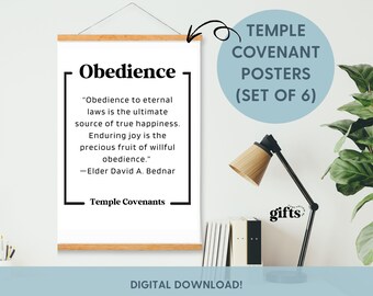 Temple Covenants Art Print, LDS Digital Download, Temple Gift, Missionary Wall Decor, Minimalist, Inspirational Home Art Temple Wedding Gift