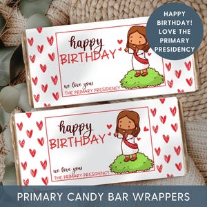 HLT Primar-Geburtstagsgeschenke, Candy Bar Wrapper, Leckerli-Geschenkanhänger für Kinder, alles Gute zum Geburtstag druckbar, LDS Geschenkideen von der Primarvereinigung