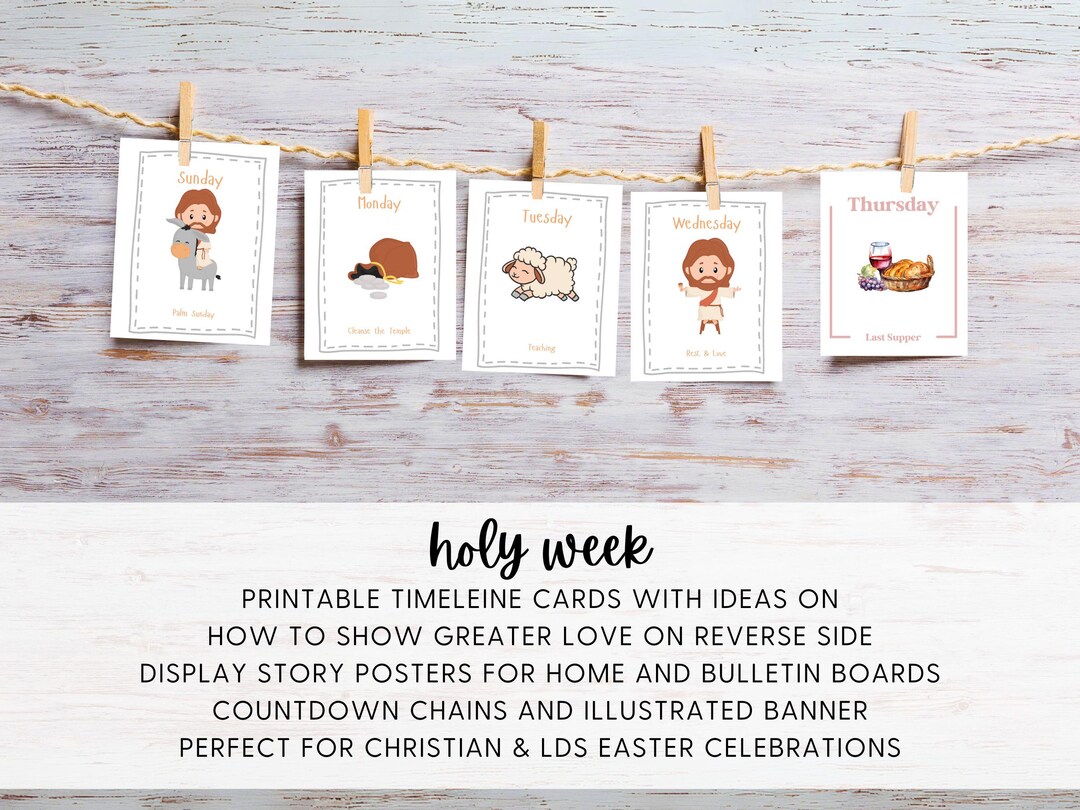 LDS Easter Printables Study Cards | Easter Advent Holy Week Banner ...