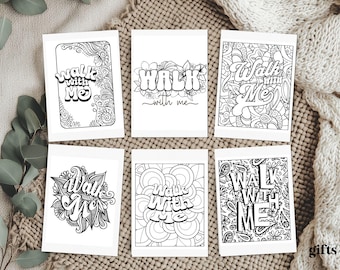 LDS Youth Theme 2026 Coloring Pages Bundle | Walk With Me | Moses 6:34 Scripture Quote | Old Testament 2026 | Young Women Primary Activity