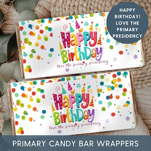 HLT Primar-Geburtstagsgeschenke, Candy Bar Wrapper, Leckerli-Geschenkanhänger für Kinder, alles Gute zum Geburtstag druckbar, LDS Geschenkideen von der Primarvereinigung