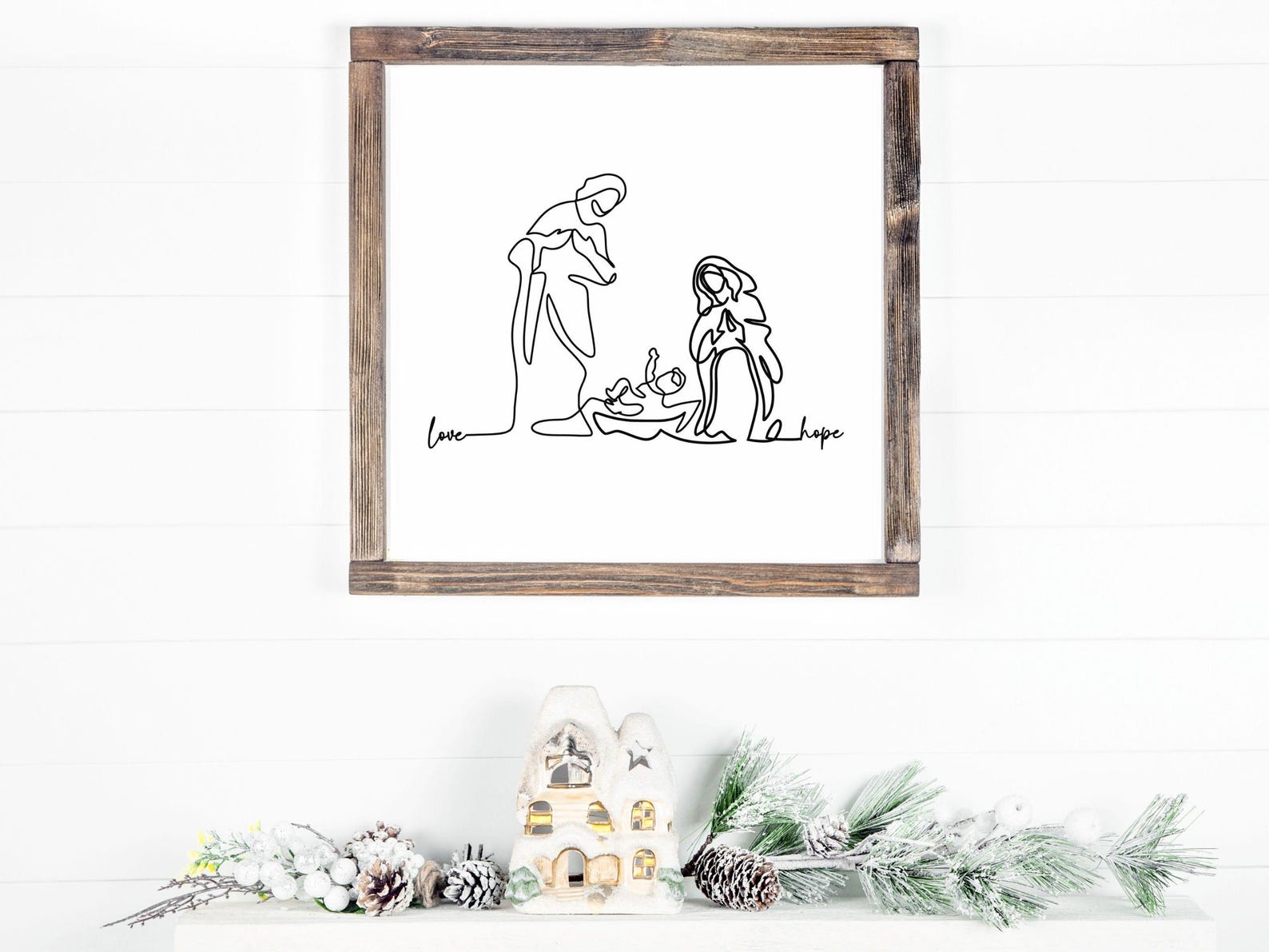Holy Family Printable Art Nativity Printable Art Christmas Decor ...