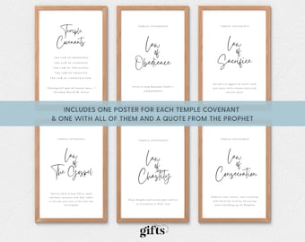Temple Covenants Art Print, LDS Digital Download, Temple Gift, Missionary Wall Decor, Minimalist, Inspirational Home Art Temple Wedding Gift
