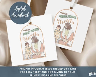 Primary Program Thank You Gift Tags, LDS Primary Church Program Easy Tags,  Printable Digital Download, Teacher Appreciation and Kids Gifts