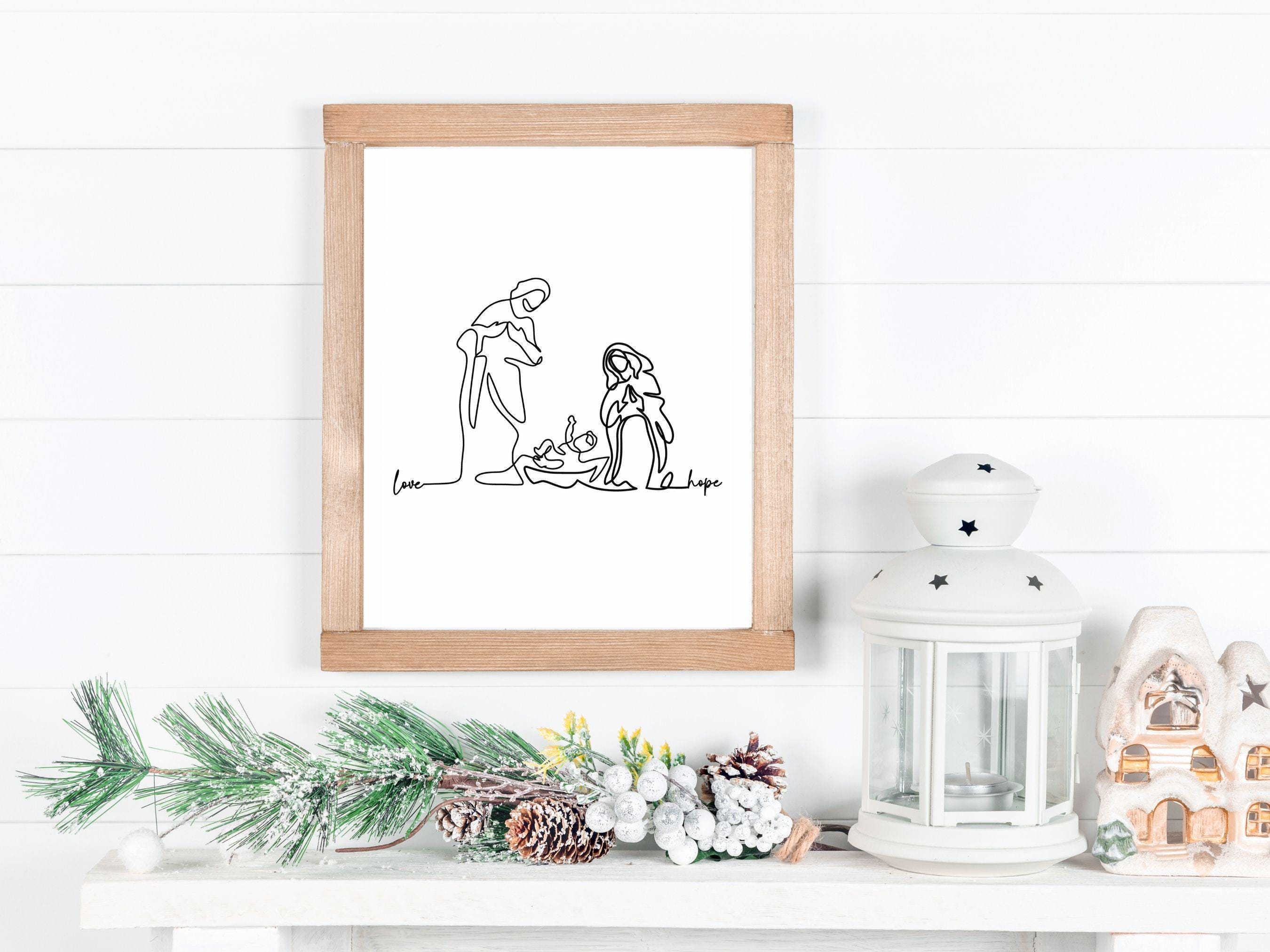 Holy Family Printable Art Nativity Printable Art Christmas Decor ...