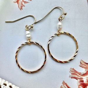 Hula-Hoops and Pearls earrings