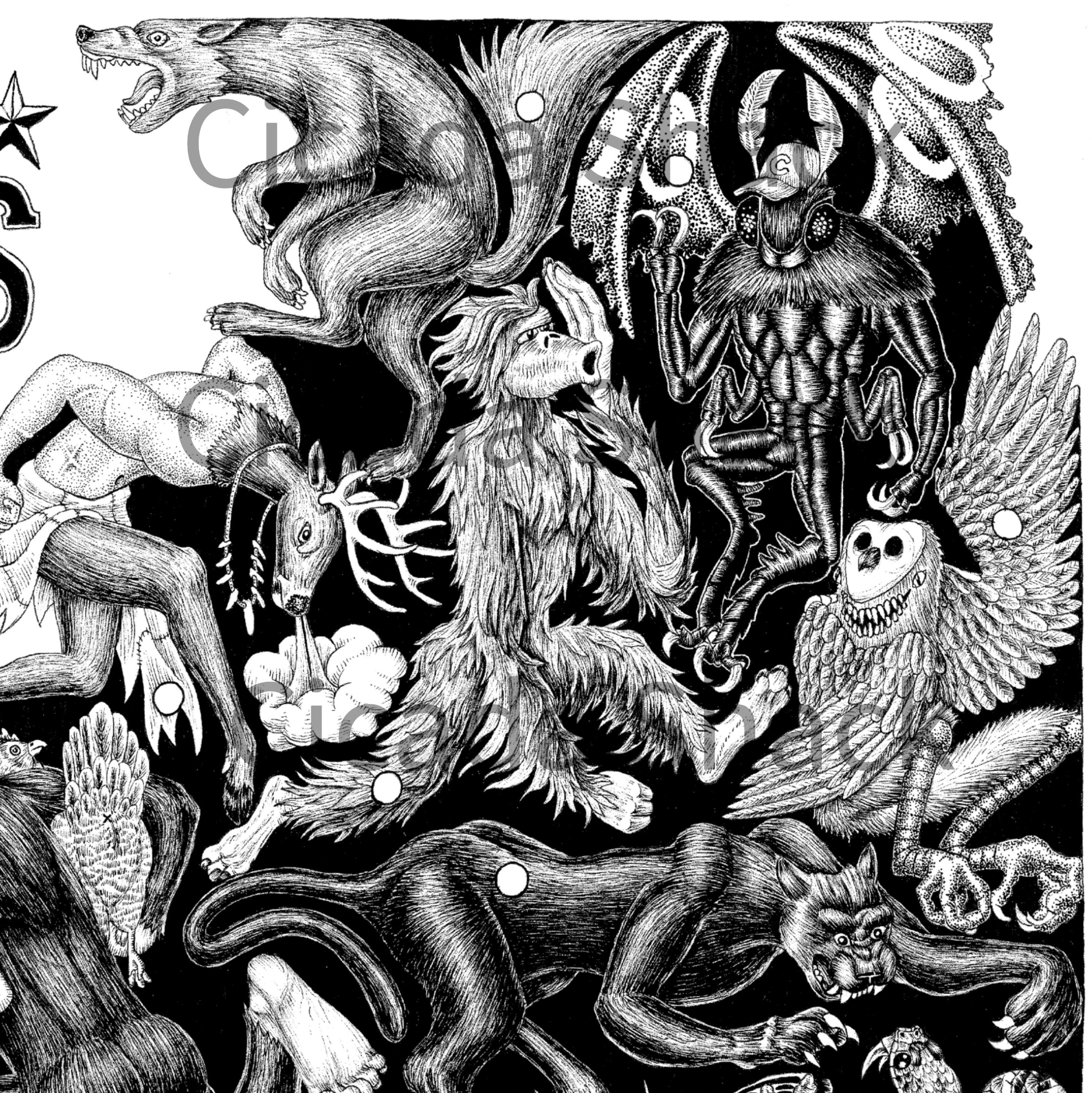 Cryptids of Illinois Map Art Print, Cryptid Wall Art, Monster Poster - Etsy