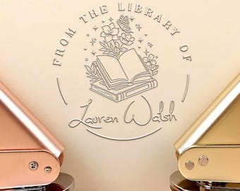 Personalizowany stempel do książki, spersonalizowany stempel do książki, From The Library Of Embosser, stempel do ex librisu, idealny prezent dla miłośników książek