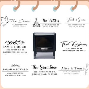 Gepersonaliseerde familieadresstempel, aangepaste zelfinktende retouradresstempel, zelfinktende stempel, huwelijkscadeau, housewarmingcadeau