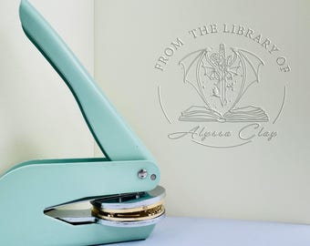 Spersonalizowana wytłaczarka do książek, spersonalizowany stempel biblioteczny, wyjątkowy prezent dla czytelnika
