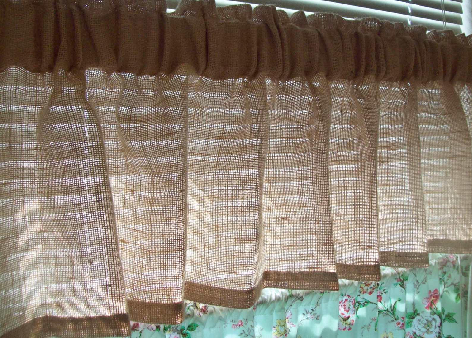 92 X 16 Custom BURLAP Valance Unlined With 3 Wide Etsy